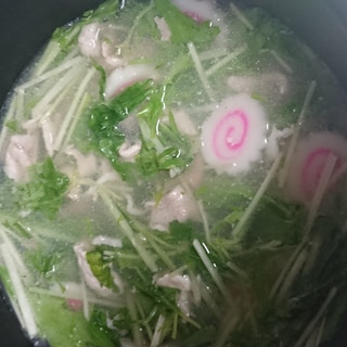 豚肉と水菜のスープ